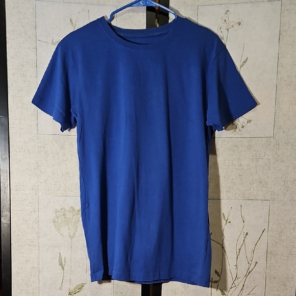 Galaxy By Harvic Blue Short Sleeve Tee Casual Cotton - Picture 1 of 4